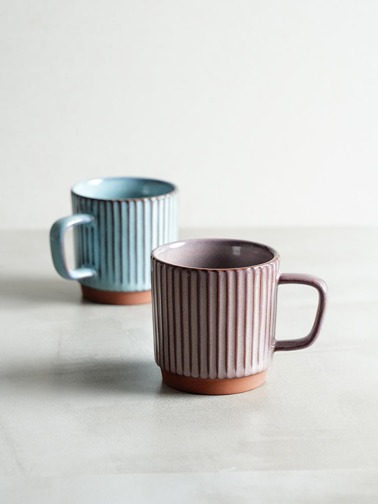 Creative Ceramic Mug with Retro Striped Design - 300ML Kitchen Drinkware
