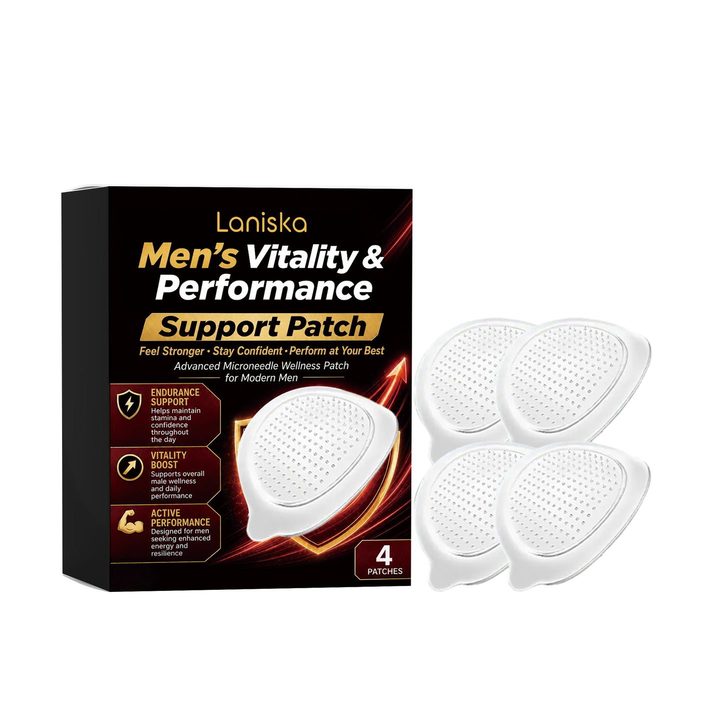 Men's Vitality Performance Support Patch - 4-Count for Health & Energy