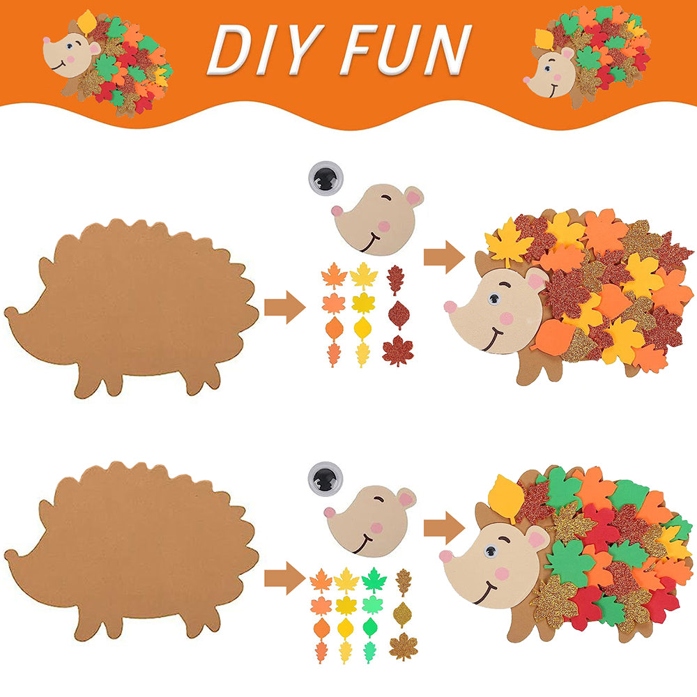 Fall Hedgehog Craft Kits - 8 Pcs Felt Art Set
