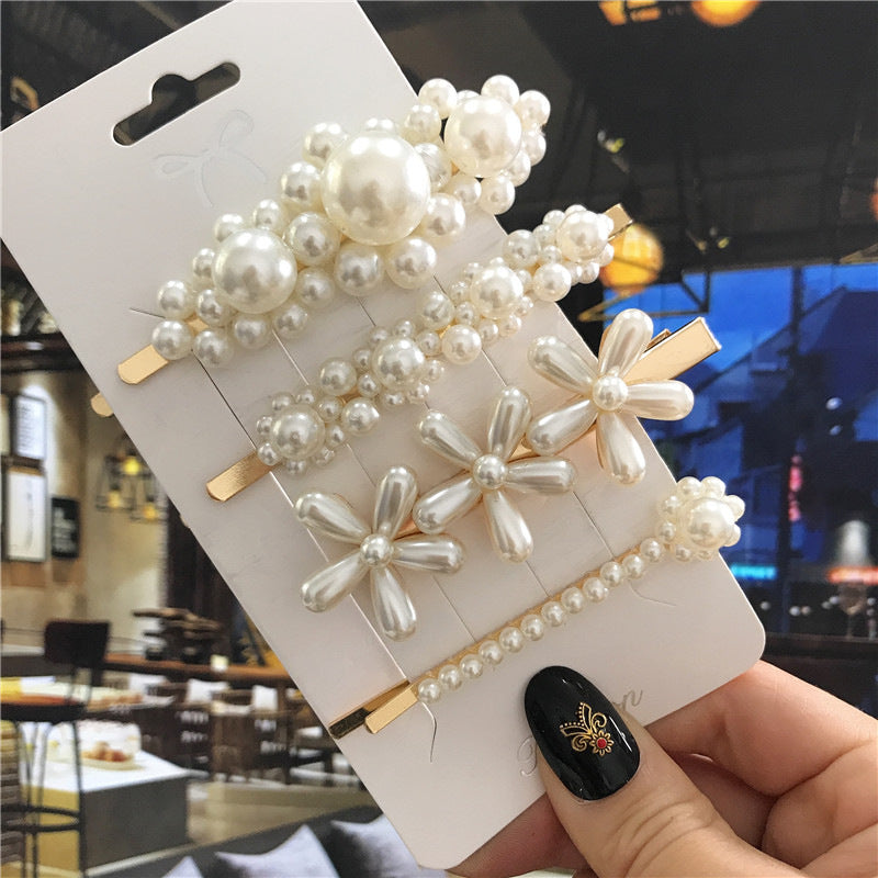 Pearl Hairpin Set Retro Handmade Hair Accessories for Women