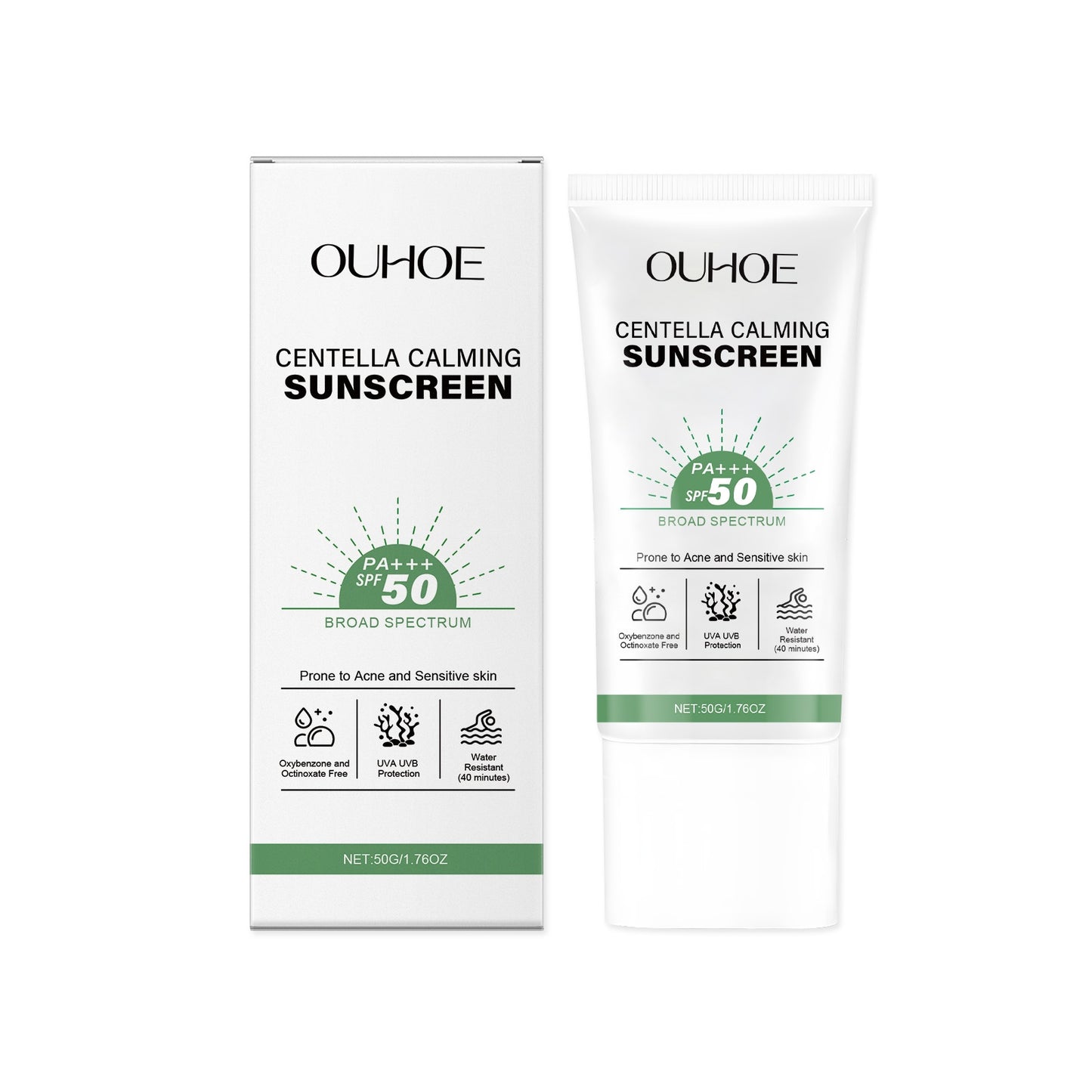 Snow Grass Facial Sunscreen 50g - Waterproof UV Protection for Face
