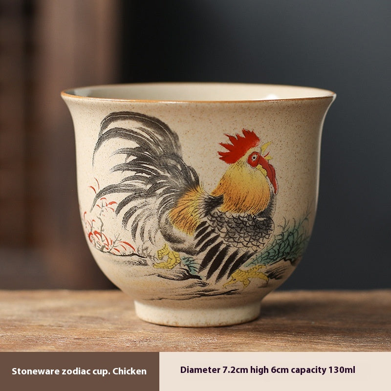Zodiac Retro Chinese Style Ceramic Kung Fu Master Cup Set - Multiple Variants