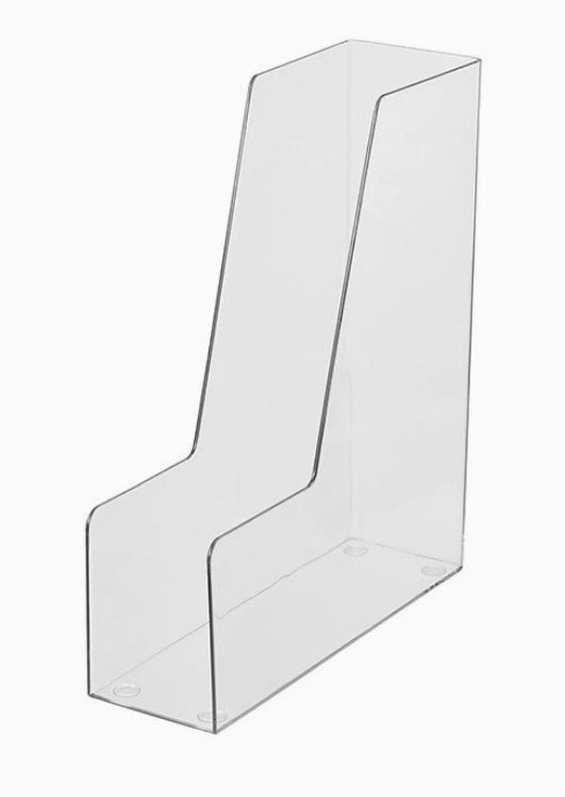 Non-Slip Vertical Transparent Bookstand - PET Material, Kitchen Storage