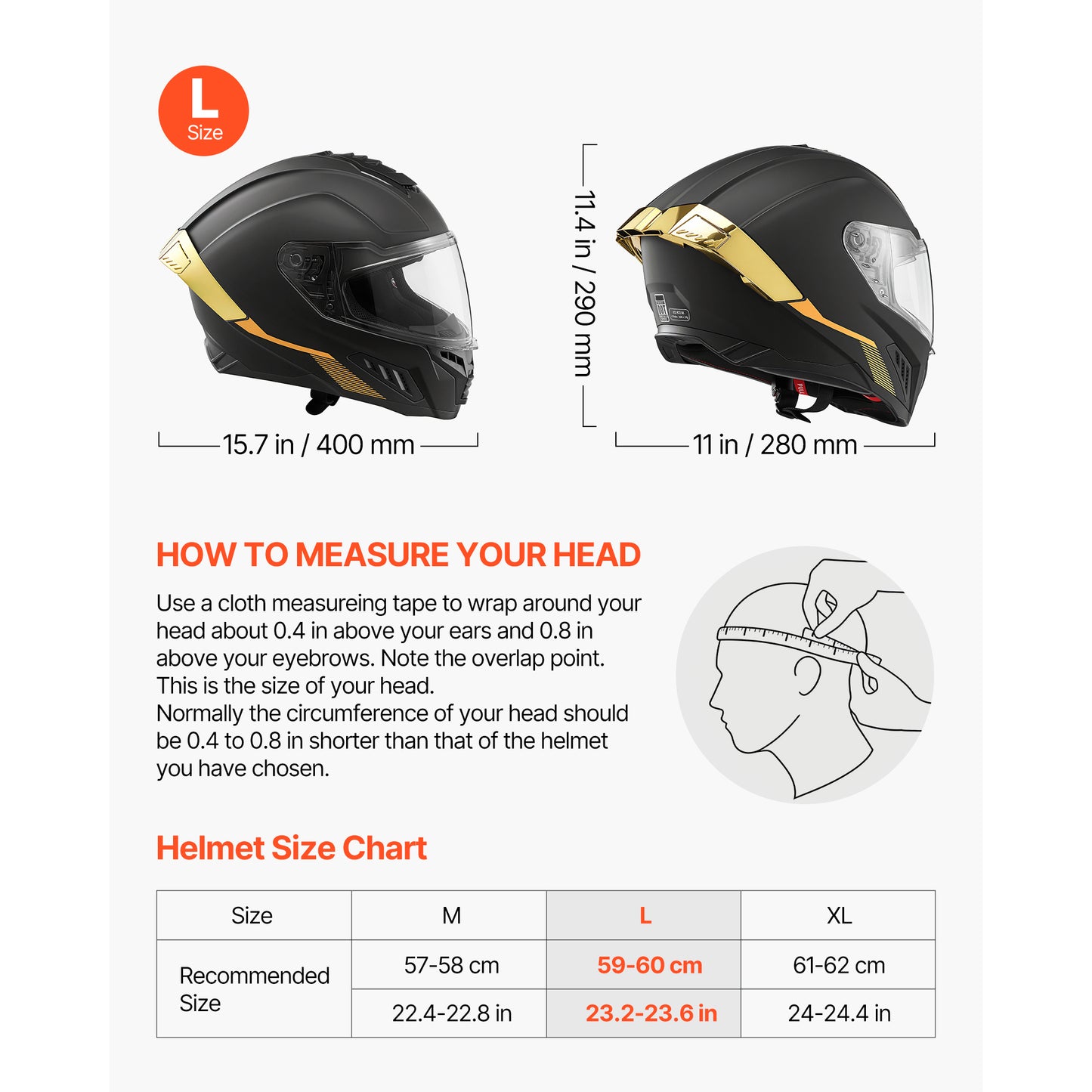 Full Face Motorcycle Helmet Street Bike DOT ECE Certified Lightweight Dual-Visor