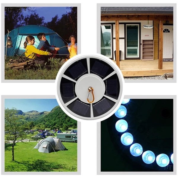 Solar Flagpole Light with Hook - 42 Ultra-Bright LEDs, Black/White