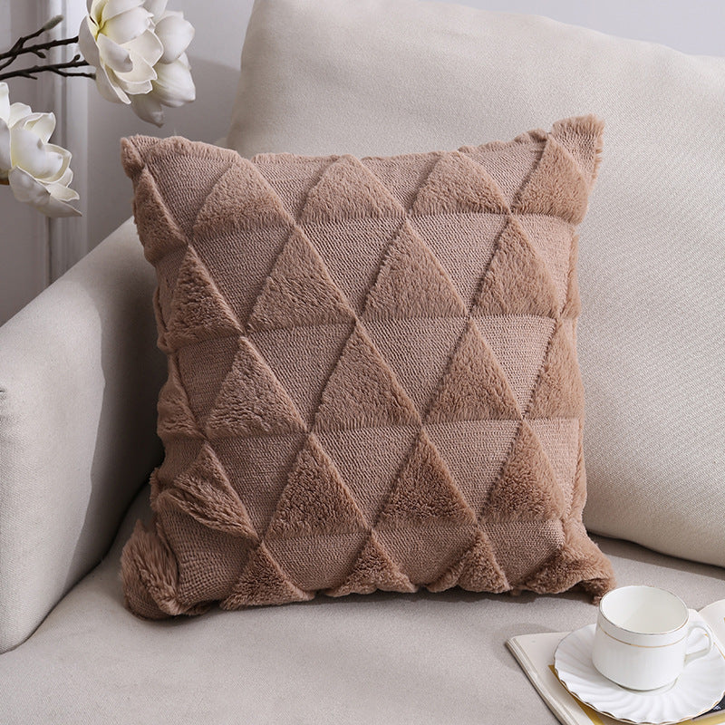 Nordic Double-Sided Plush Pillow Cover 45x45cm Sofa Cushion Case Home Decor