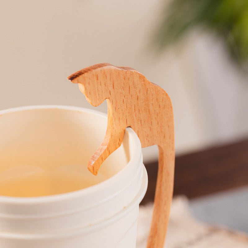 Wooden Honeycomb Stirring Spoon Long Handle Kitchen Utensil