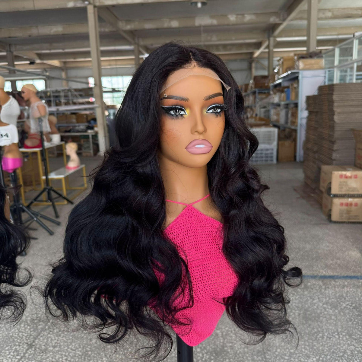 Wavy Human Hair Wig 20-22 Inch Natural Looking Synthetic Wig for Women