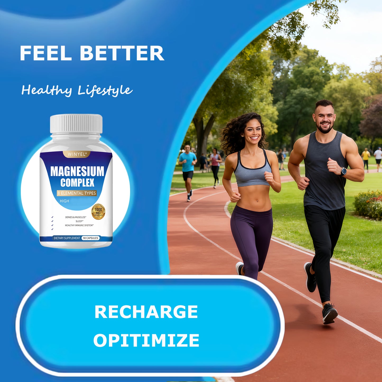 Magnesium Complex 1000mg Capsules - High Bioavailability Mineral Supplement