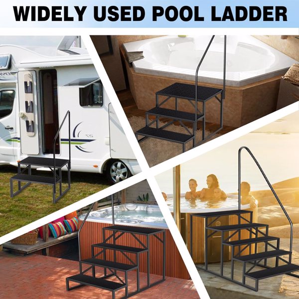 Heavy Duty Pool Ladder with Handrail - 660 lbs Capacity