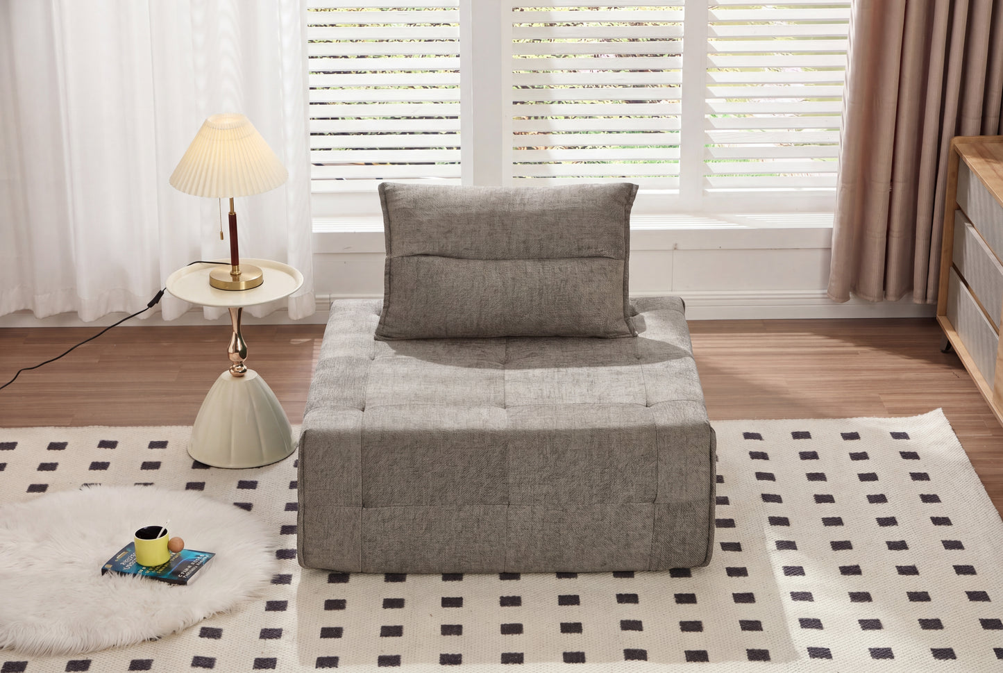 Modular Sectional Sofa with Adjustable Backrest - Khaki