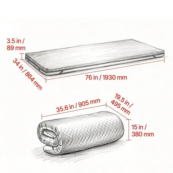 Hospital Bed Mattress - Dual-Layer Foam with Waterproof Cover