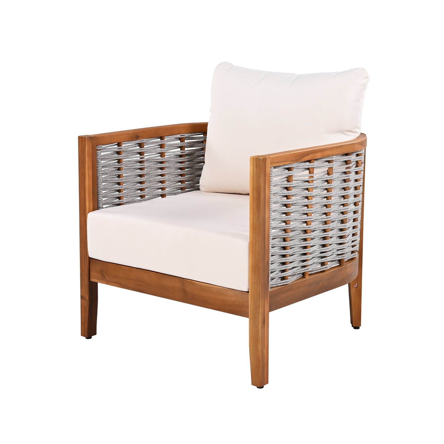 Outdoor Unique Tub Design Armchair With Woven Rope, Patio Furniture