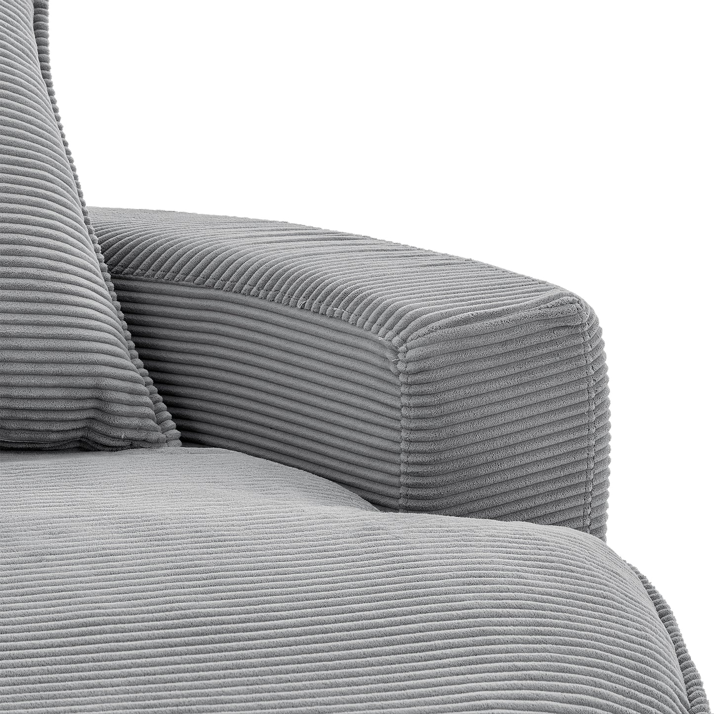 360° Swivel Barrel Chair with Dual-Layer Cushion - Grey