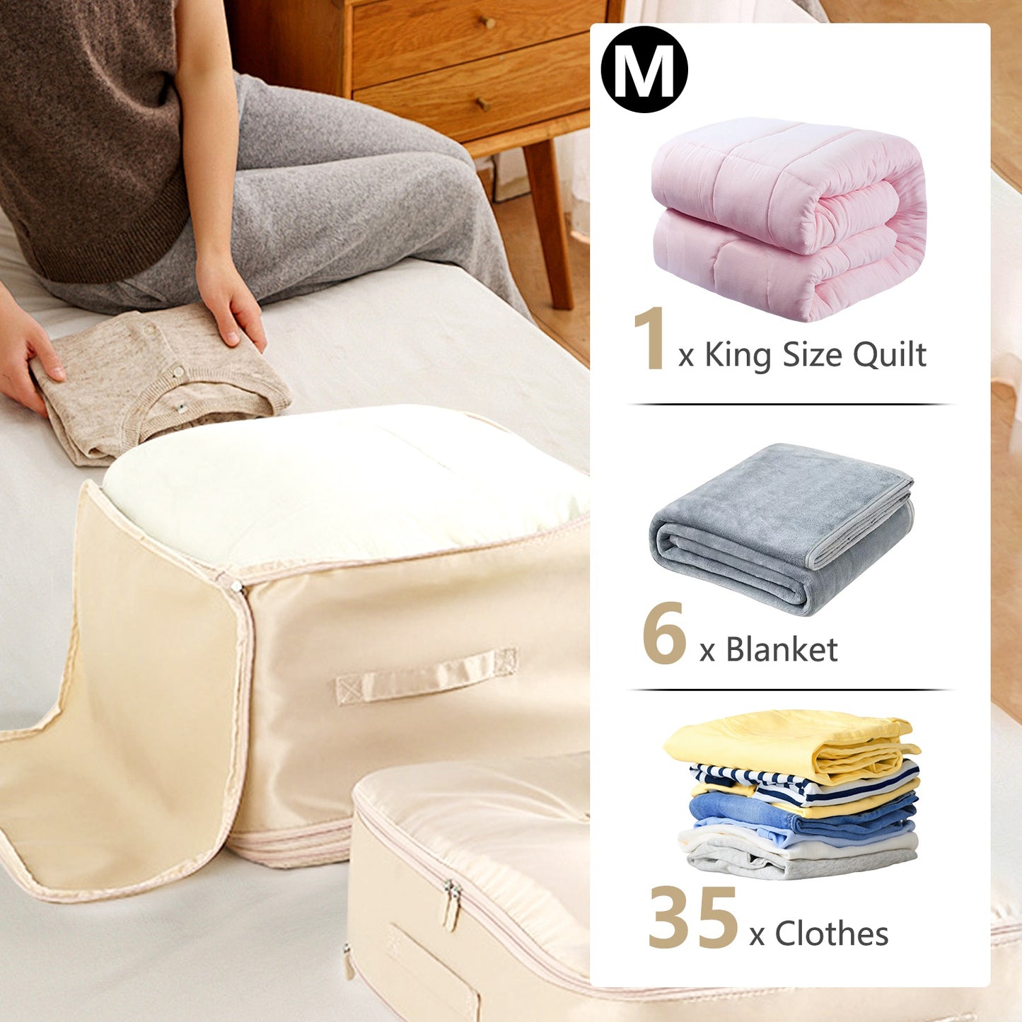 1Pc Foldable Storage Bag For Comforter Quilt Blanket Clothes Season