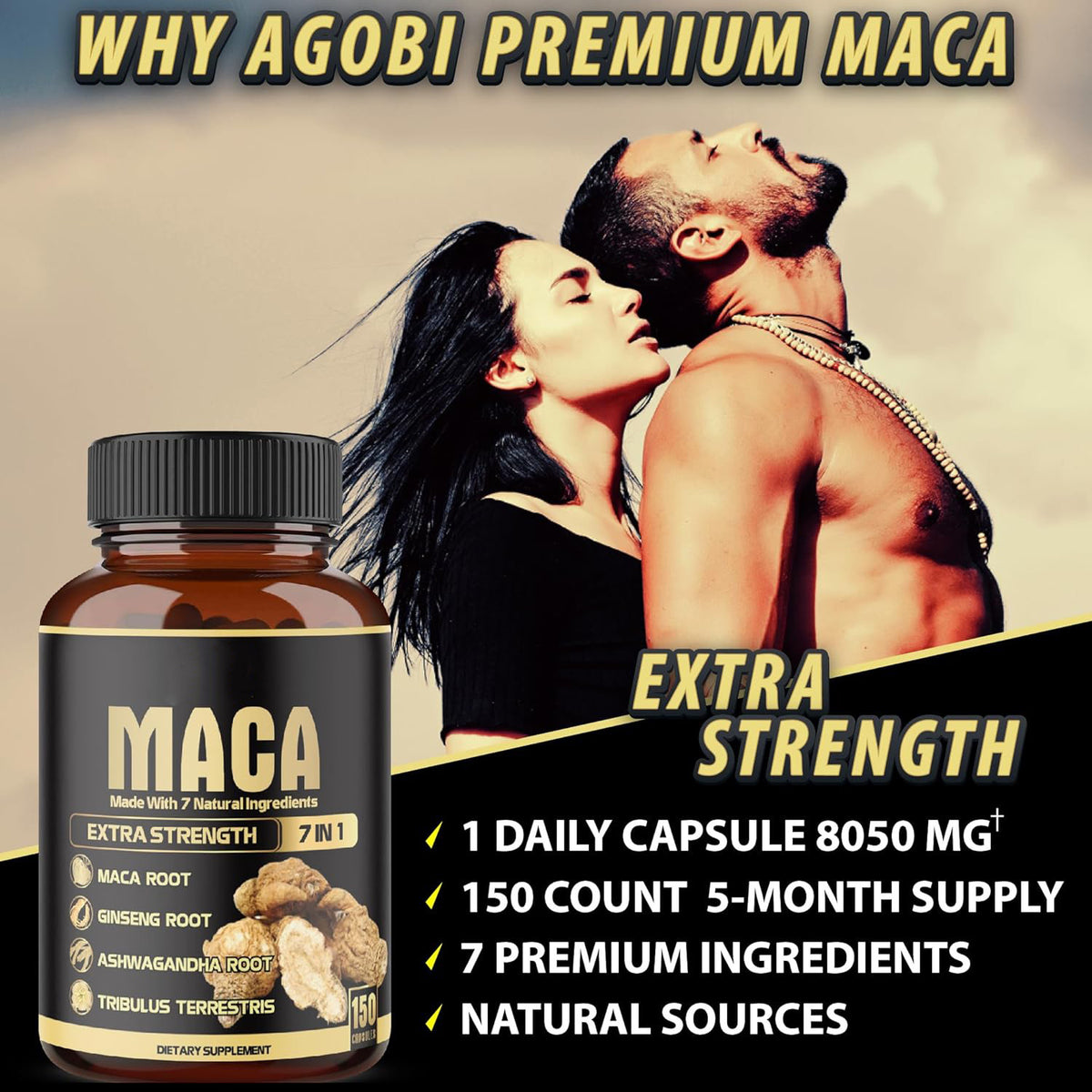 Maca Capsules - 60 Count Bottle