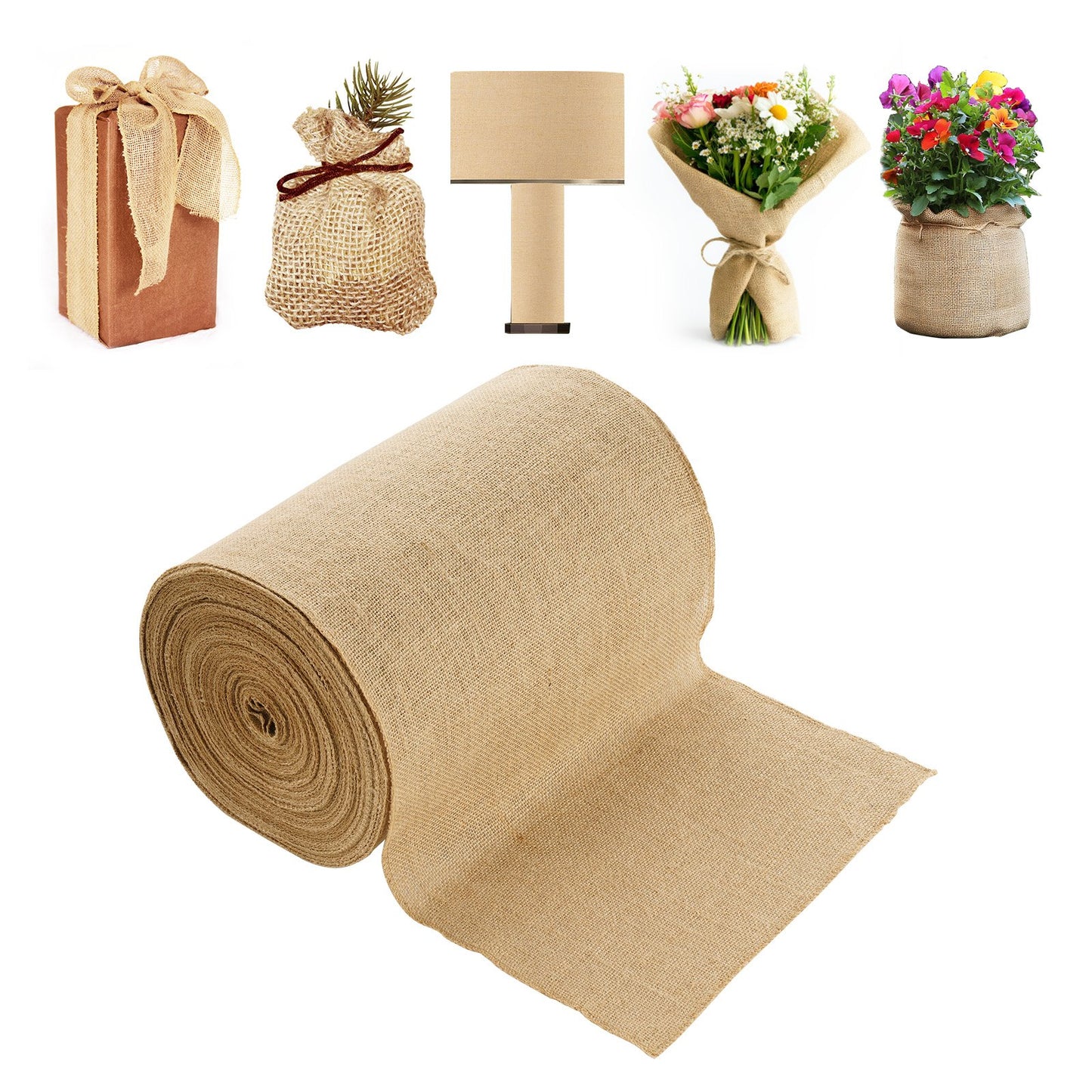 Burlap Fabric Roll 14x150 ft for Crafts & Garden Plants - Natural