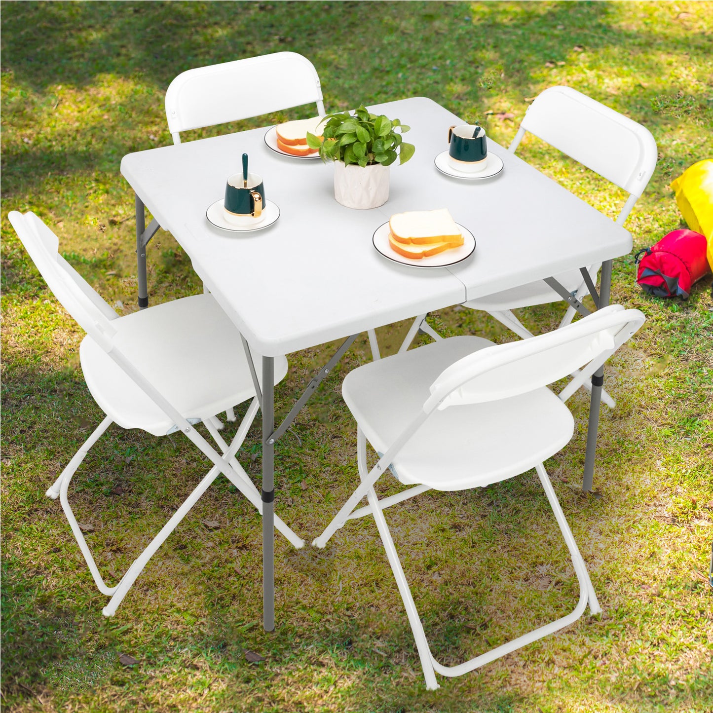 34-Inch Foldable Square Table - Portable Dining & Card Table