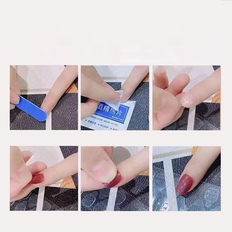 Hand-Painted Jelly Nail Stickers - Orange