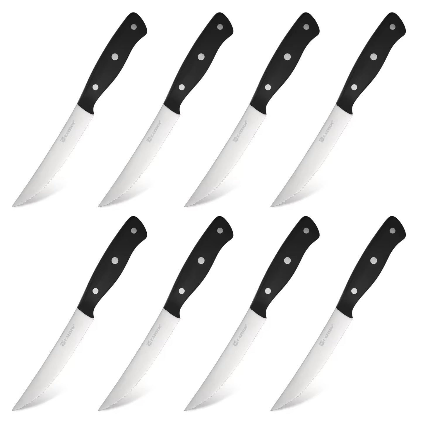 8-Piece Steak Knife Set - Carbon Steel with POM Handles