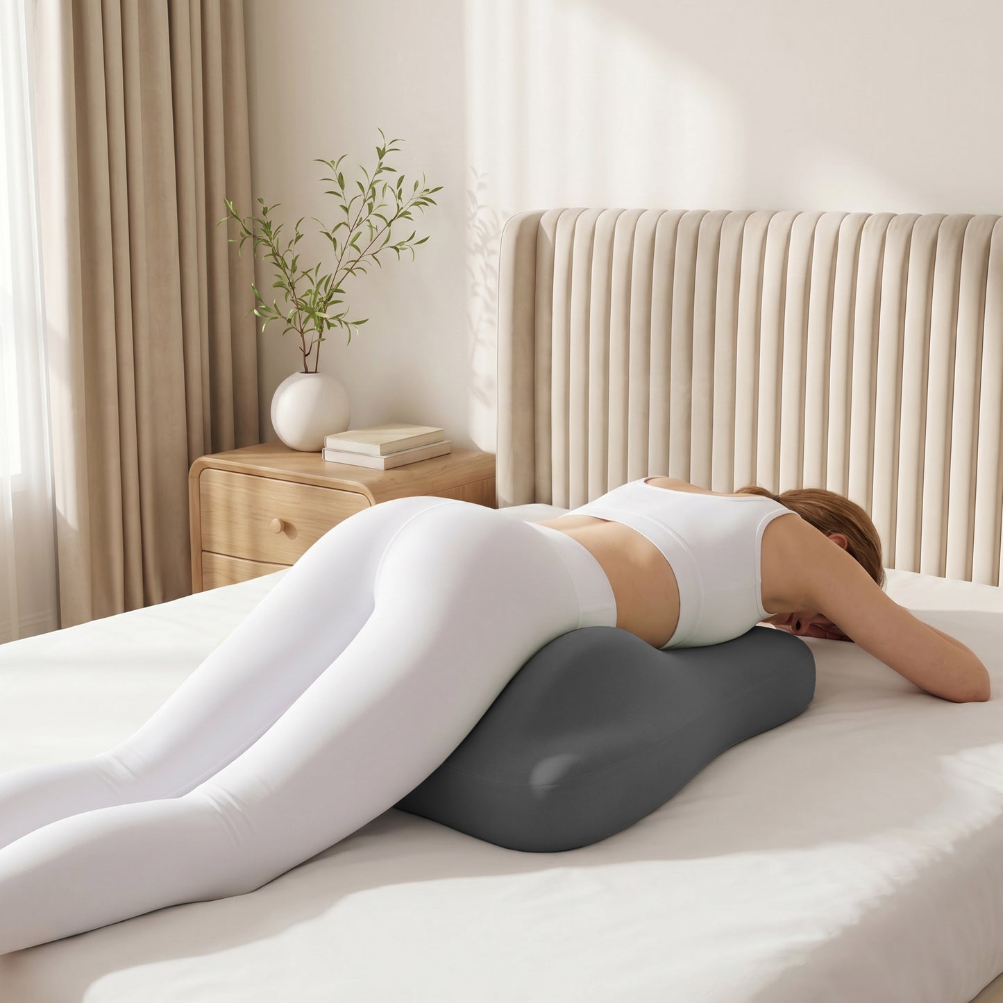 Ergonomic Memory Foam Support Pillow for Couples - Grey