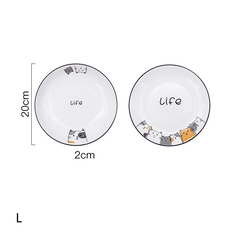 Ceramic Deep Plate Set for Kitchen & Dining - Nordic Style, 8-8.5 Inch