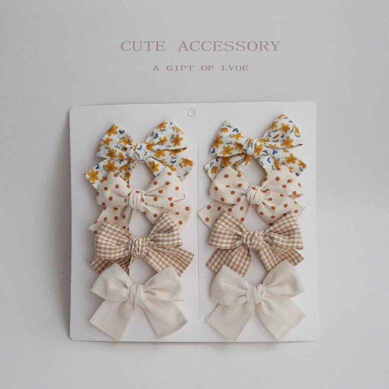 Children's Bow Hair Clips Set, 8-Piece