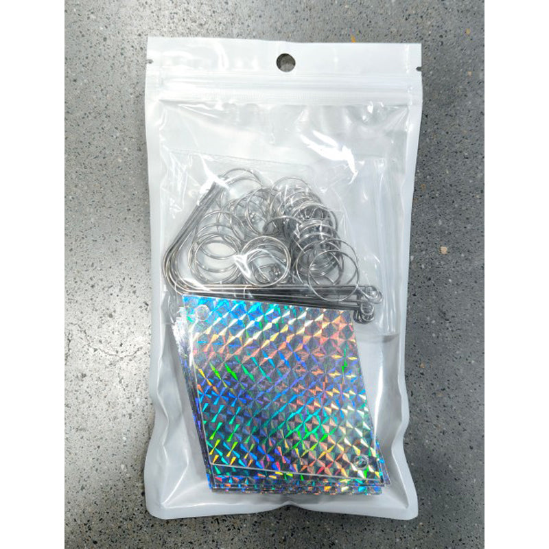 Bird Repellent Reflective Discs Set - Pigeon Crow Swallow Deterrent, Wind-Spin, UV Resistant, 24pcs