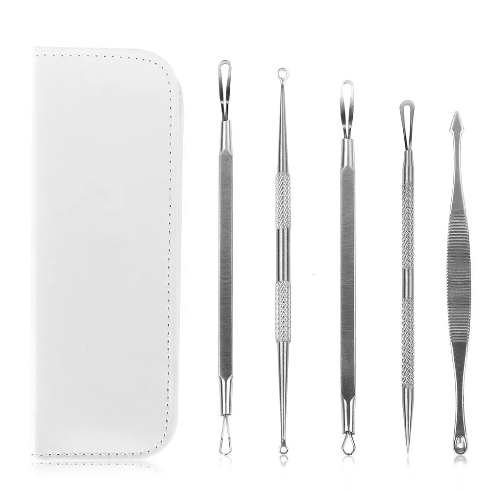5-Piece Blackhead Remover Kit - Professional Pimple Extractor Tool Set