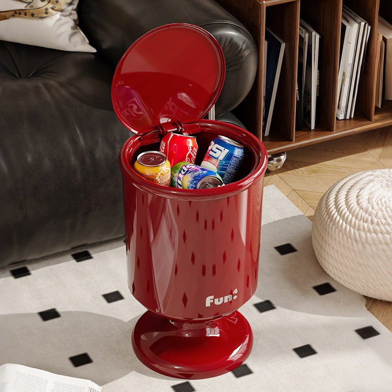 Tall Wine Glass Storage Bucket with Cover - Household Organizer