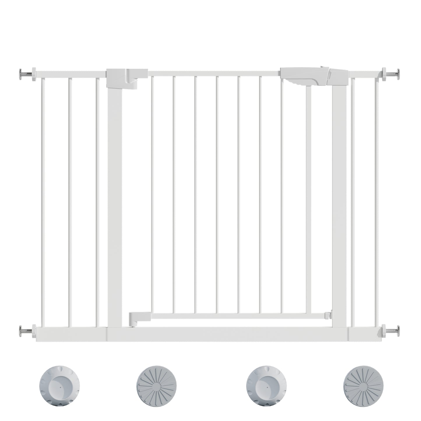 Wide Baby Gate 29.5-45.3" with Walk-Through Design - White
