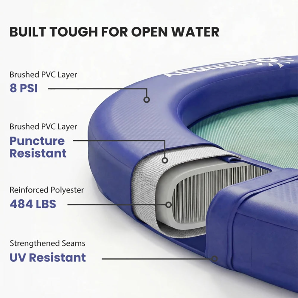 8FT Inflatable Water Hammock - Thick Plastic Floating Dock