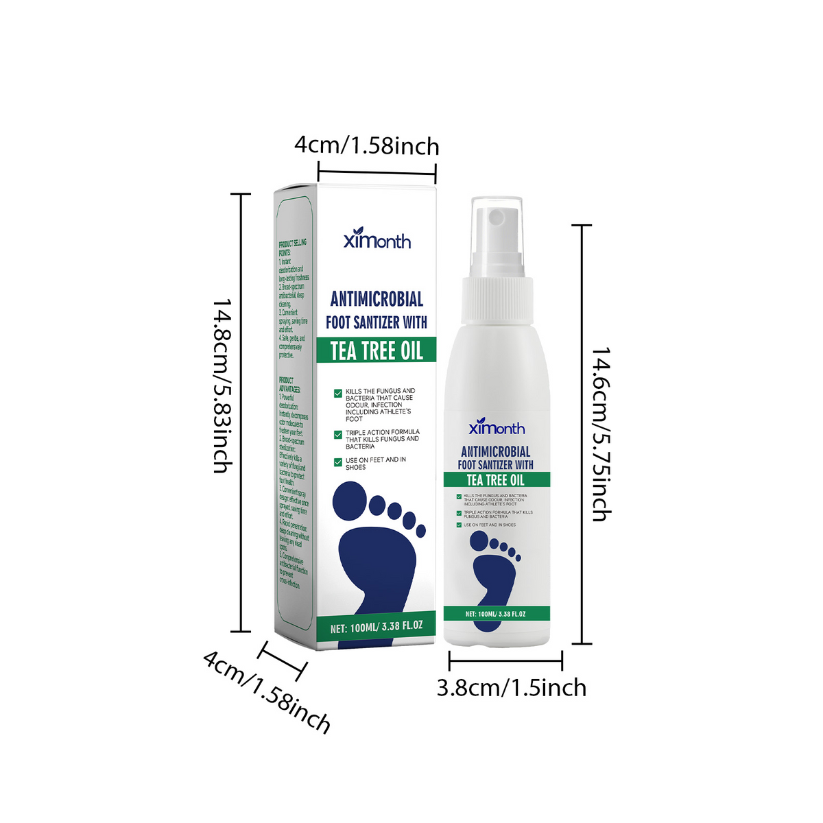 Foot Care Spray 100ml - Moisturizing & Deodorizing