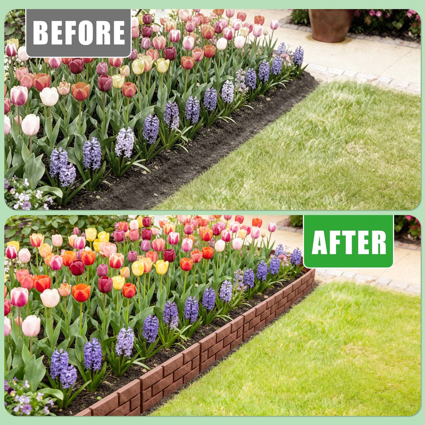 12PCS Flexible Stone Border Fence Edging for Garden Pathways