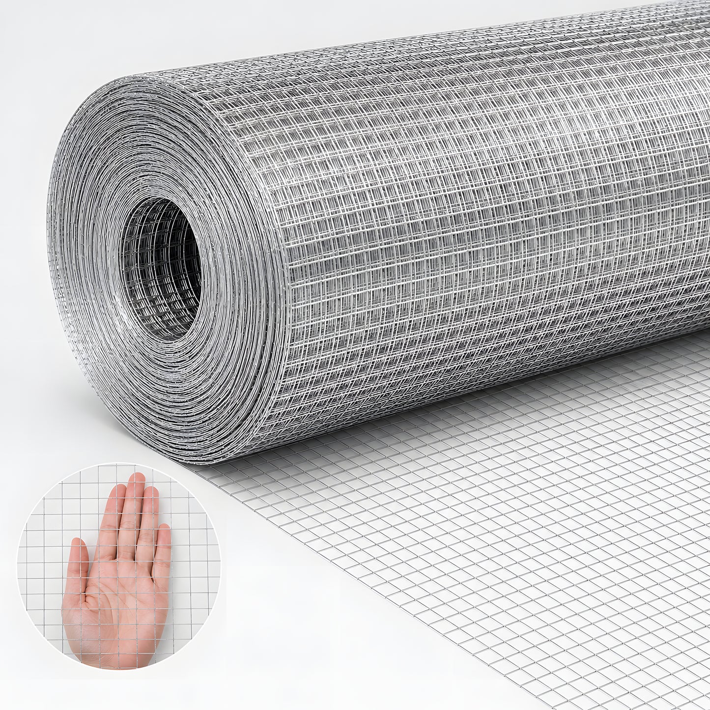 24in x 100ft Silver Metal Mesh Chicken Wire Roll for Fencing