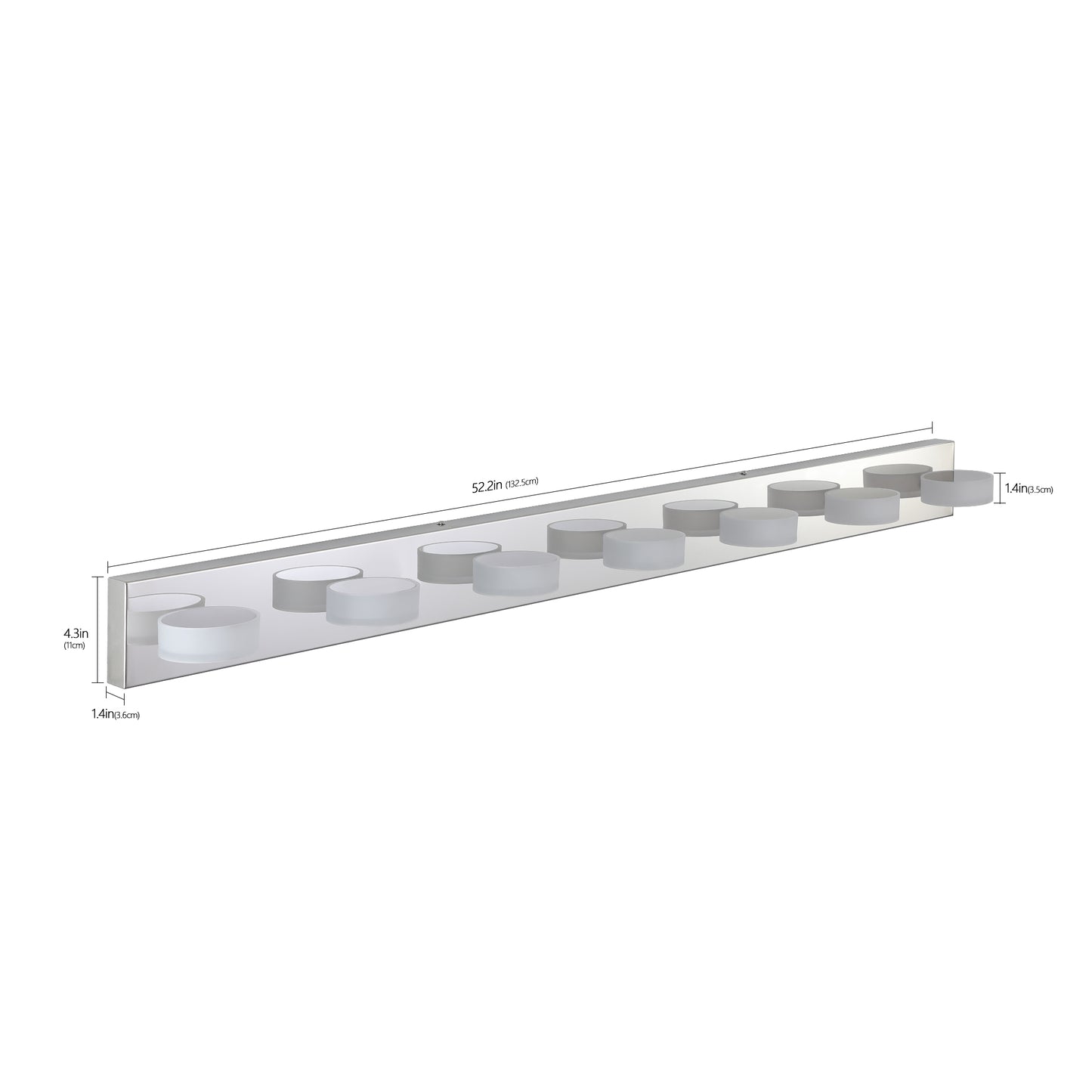 Modern 7-Light LED Vanity Light Fixture - Chrome & Acrylic Shades