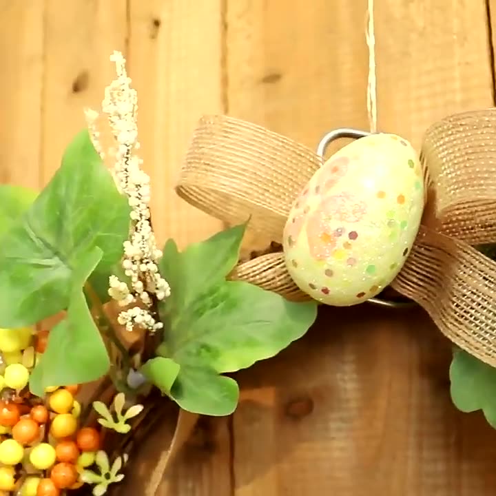 Decorative Easter Egg Wreath 40cm Flower Home Decor Holiday Wreath