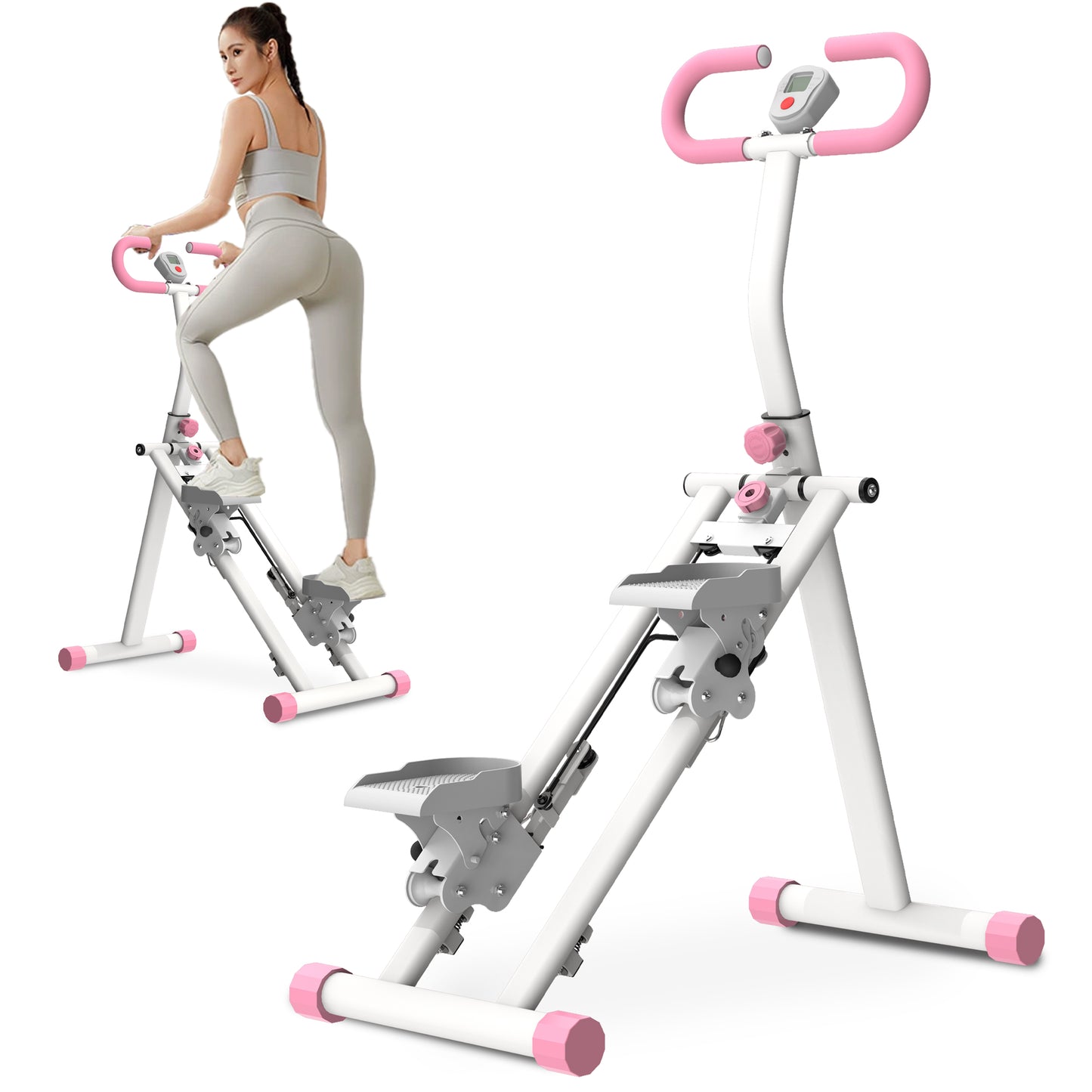 Vertical Climber Workout Machine for Full-Body Exercise - Pink