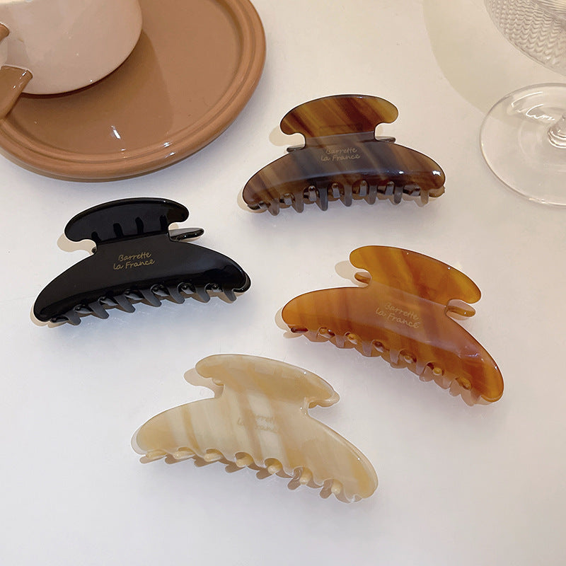 Geometric Crescent Hair Clip - Acrylic Grip