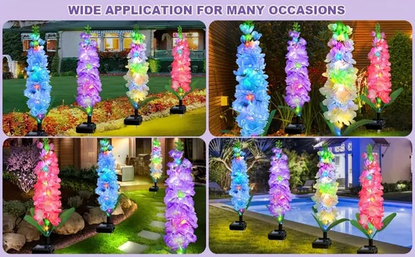 Solar Powered Color-Changing Hyacinth Flower Light - 4PCS, 8PCS