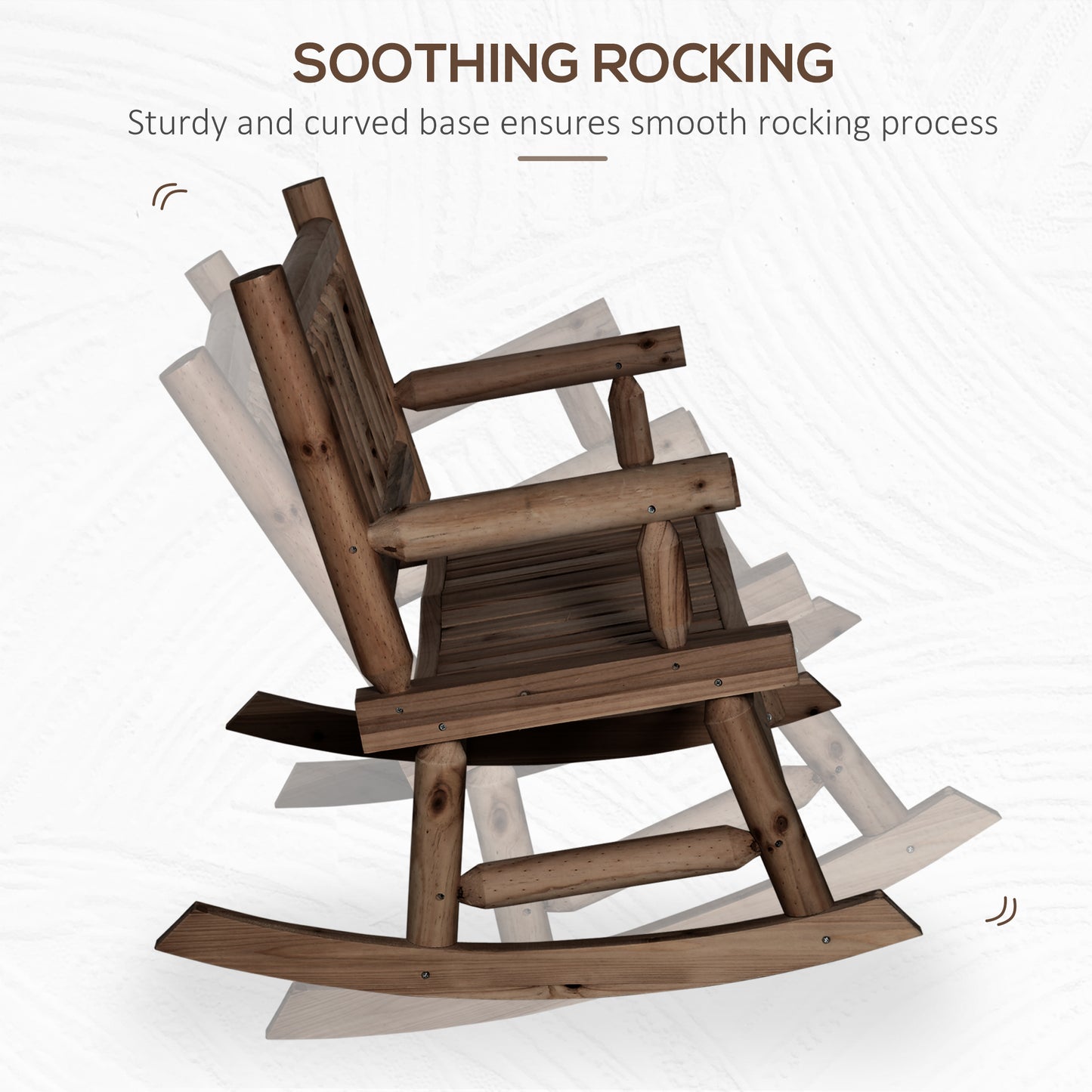 Wood Rocking Chair for Patio - Heavy Duty Loveseat, Walnut