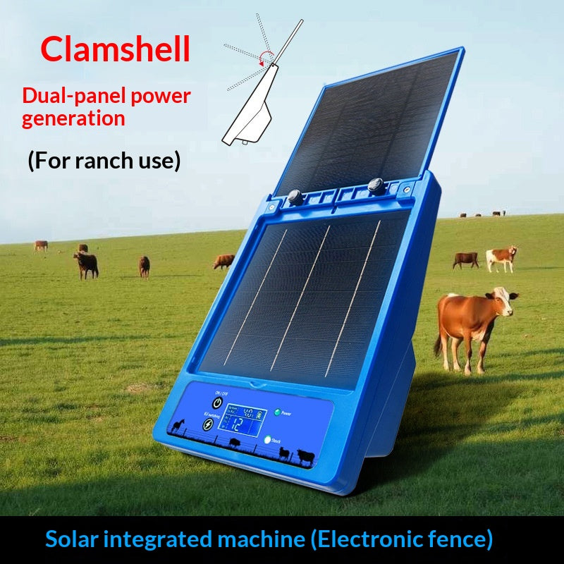 Solar Electronic Fence All-in-One Machine with Adjustable Voltage - Blue
