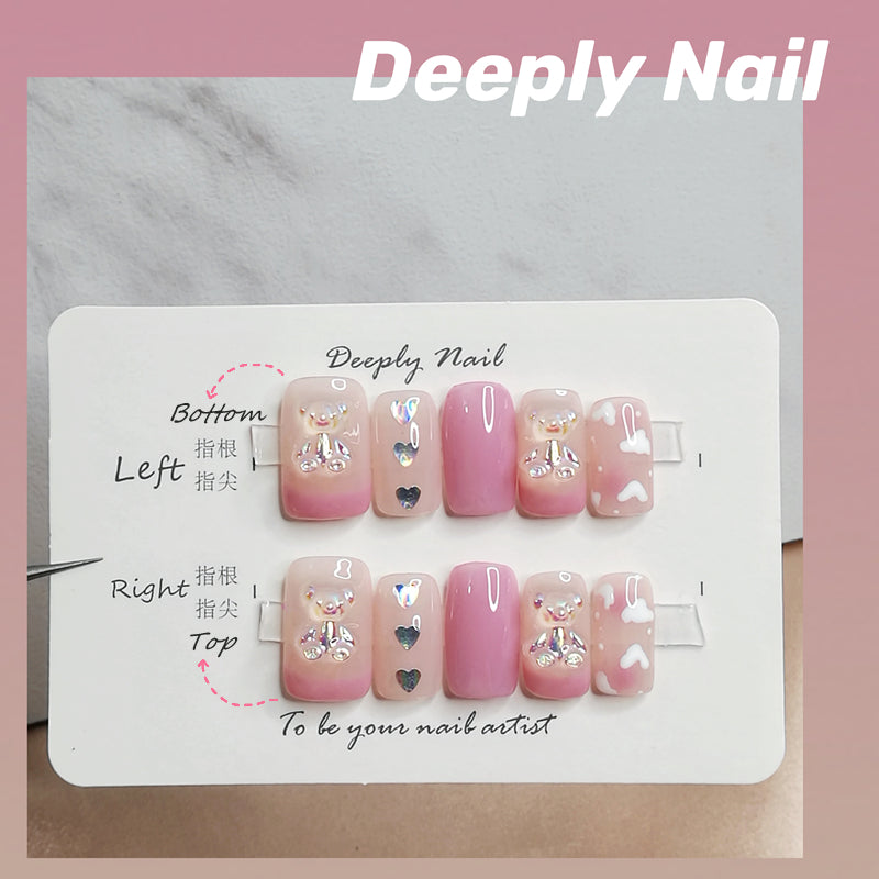 Custom Handmade Fake Nails with Application Kit