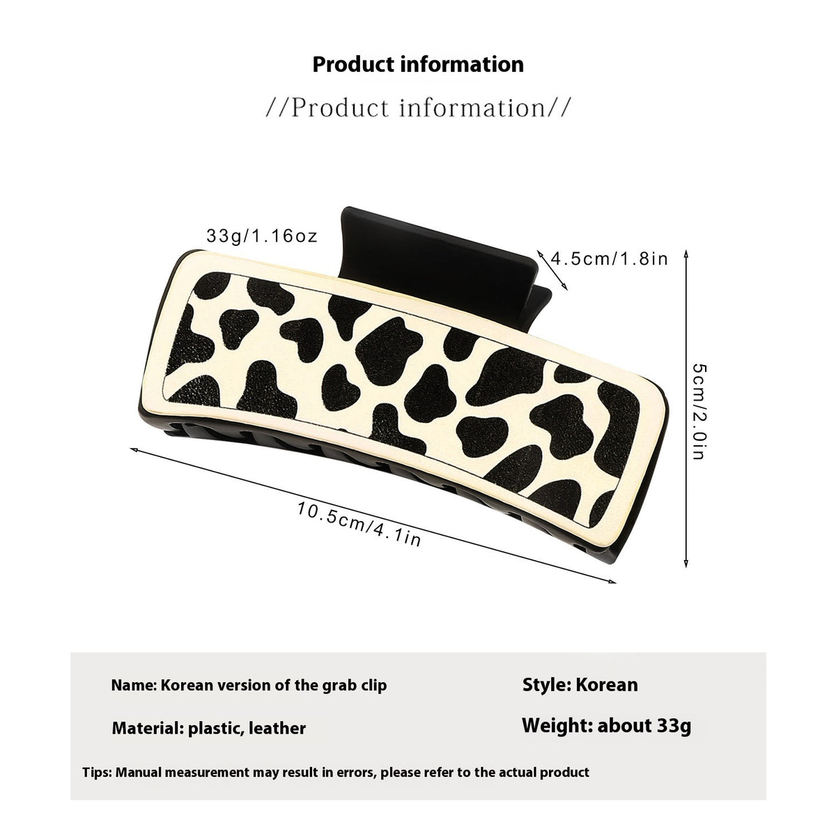 Western Denim Style Leather Hair Barrettes with Retro Printed Designs