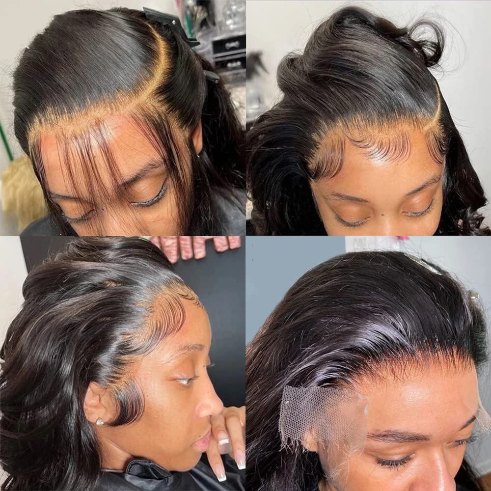 13x4 Lace Front Body Wave Human Hair Wig - Natural Color Transparent Lace