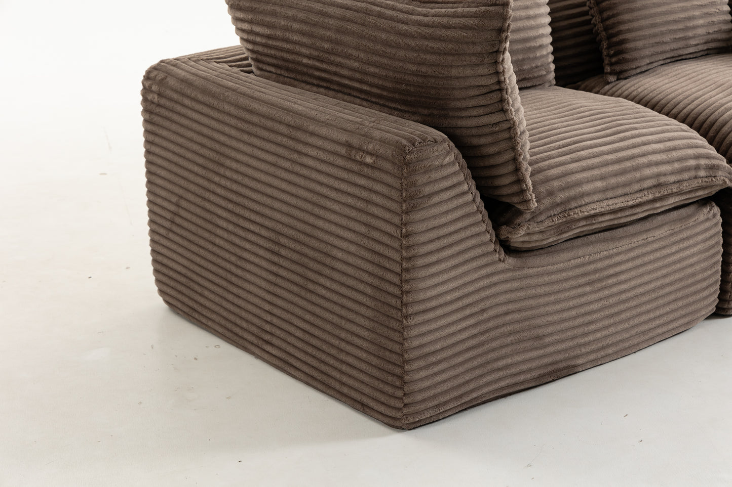Modular Sectional Sofa - Oversized 2-Seat Cloud Couch in Khaki