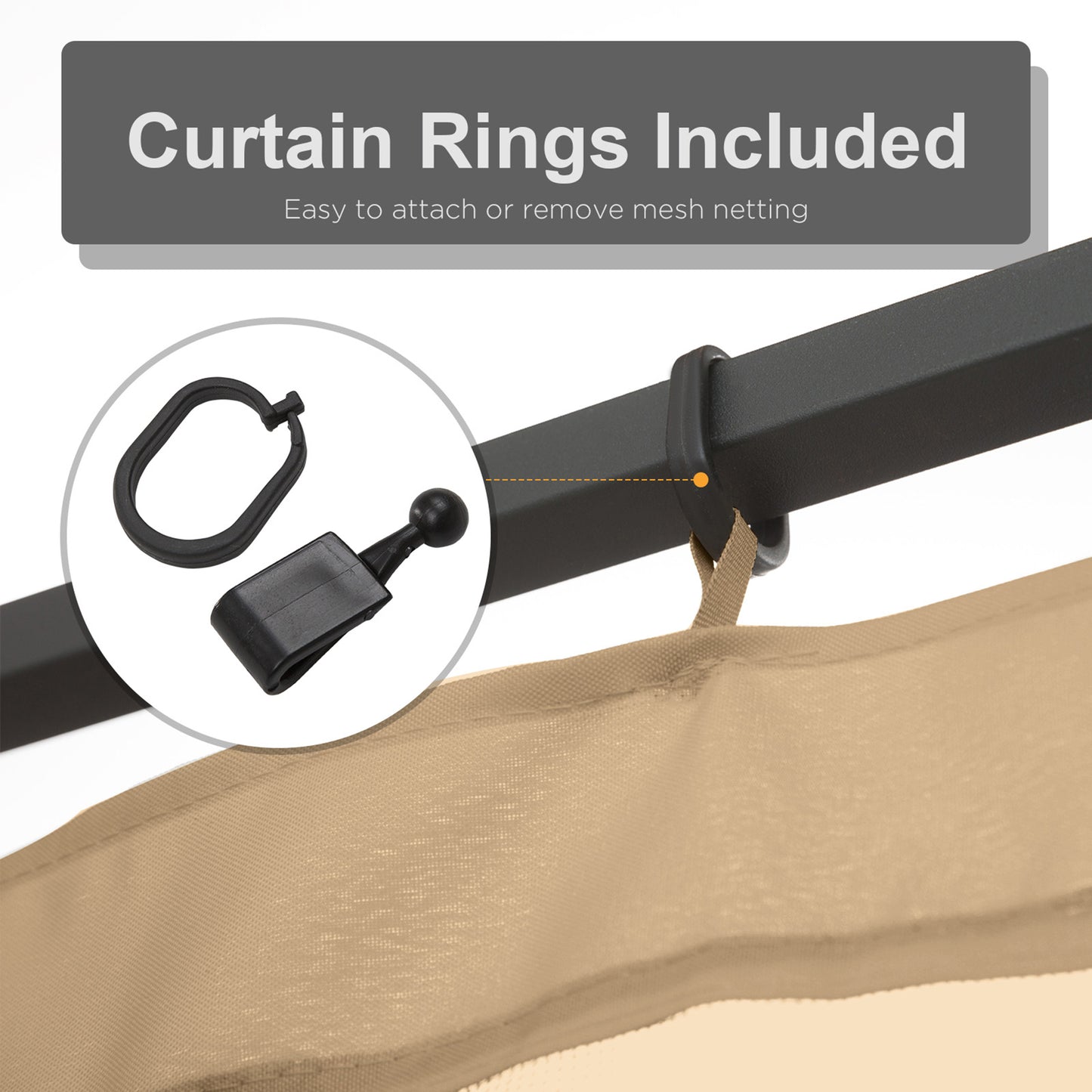 Replacement Mesh Sidewall Netting for 10x10 Gazebos - Beige