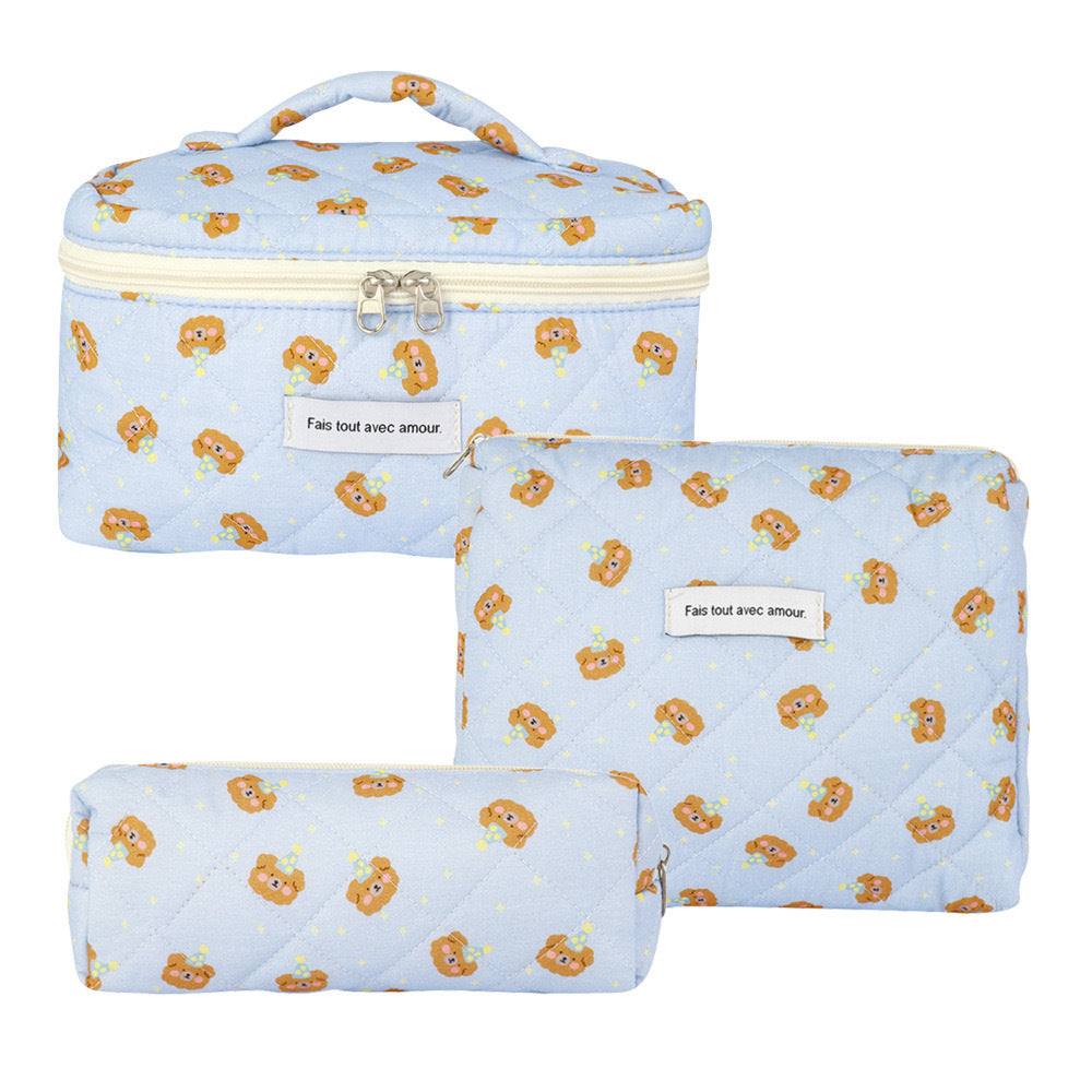 Large Capacity Portable Cosmetic Bag with Floral Design - Travel Makeup Organizer