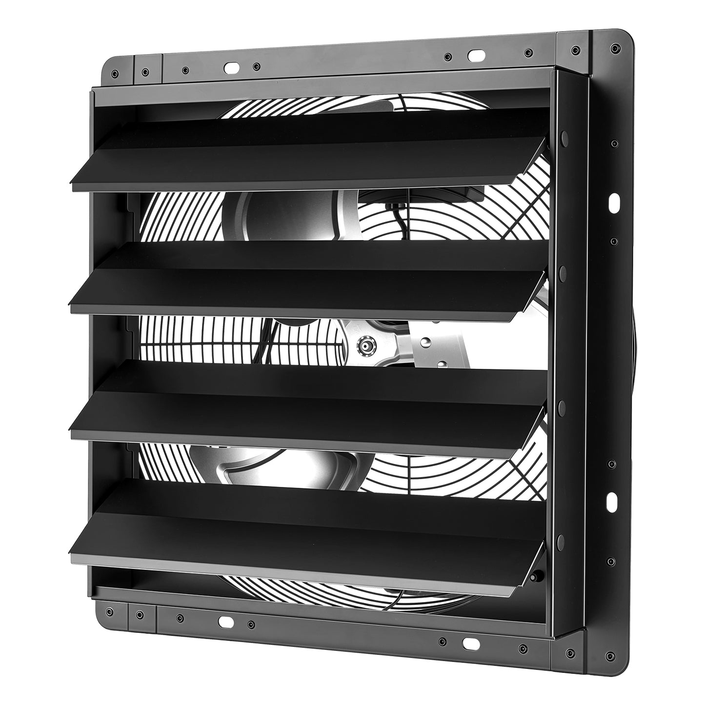 16 Inch Wall Mount Exhaust Fan with Louvers, Thermostat & Humidity Control for Attic Garage Workshop