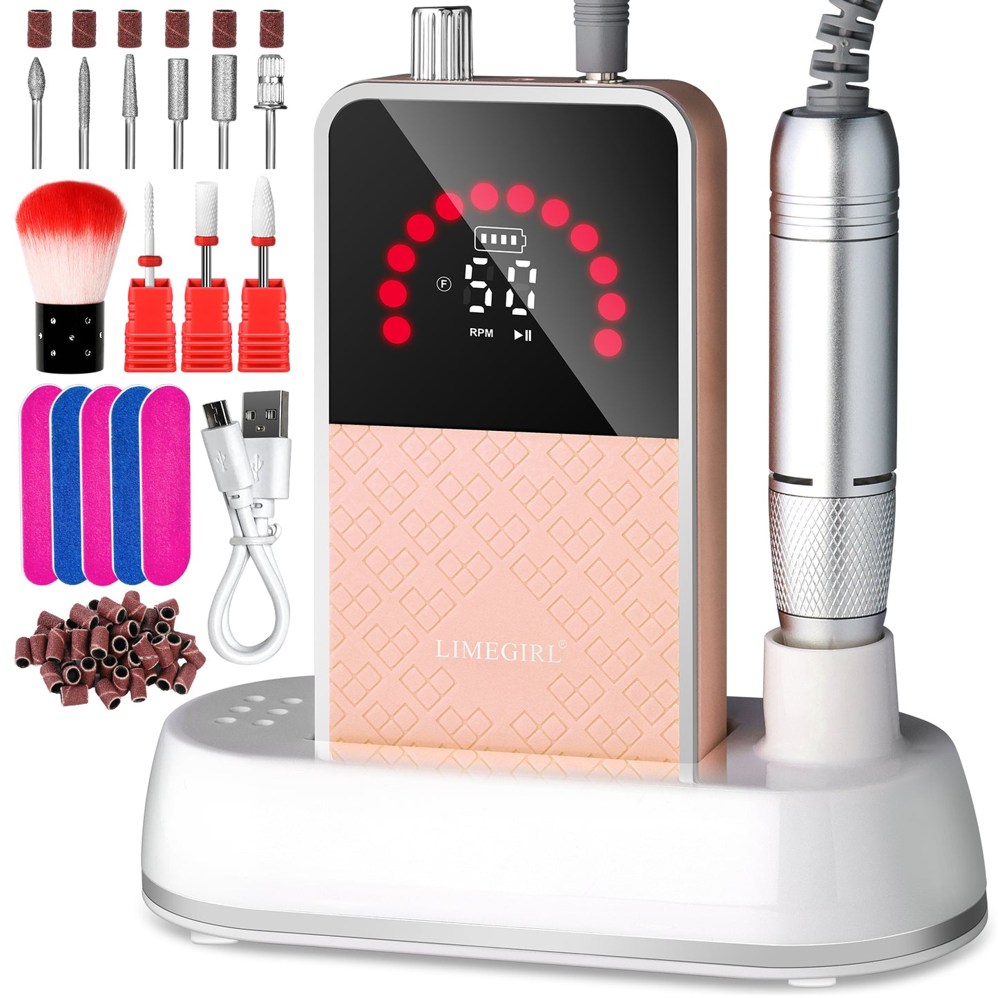 50000RPM Professional Rechargeable Nail Drill Kit for Acrylic & Gel Nails
